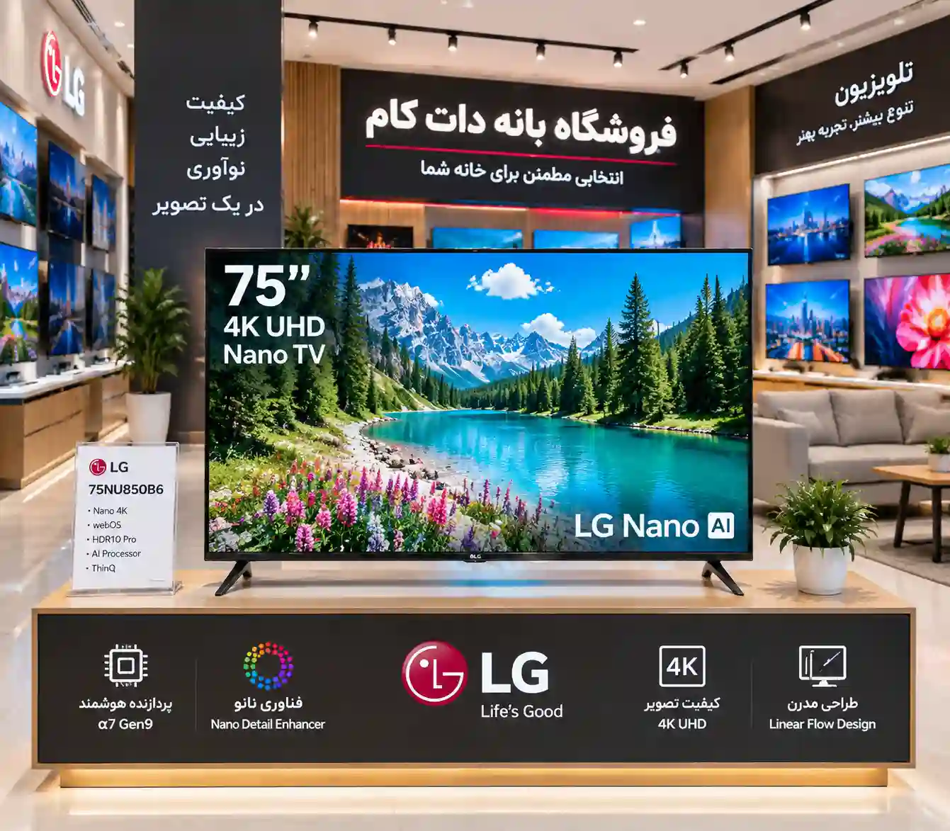 خرید تلویزیون ال جی 75NU850B6
