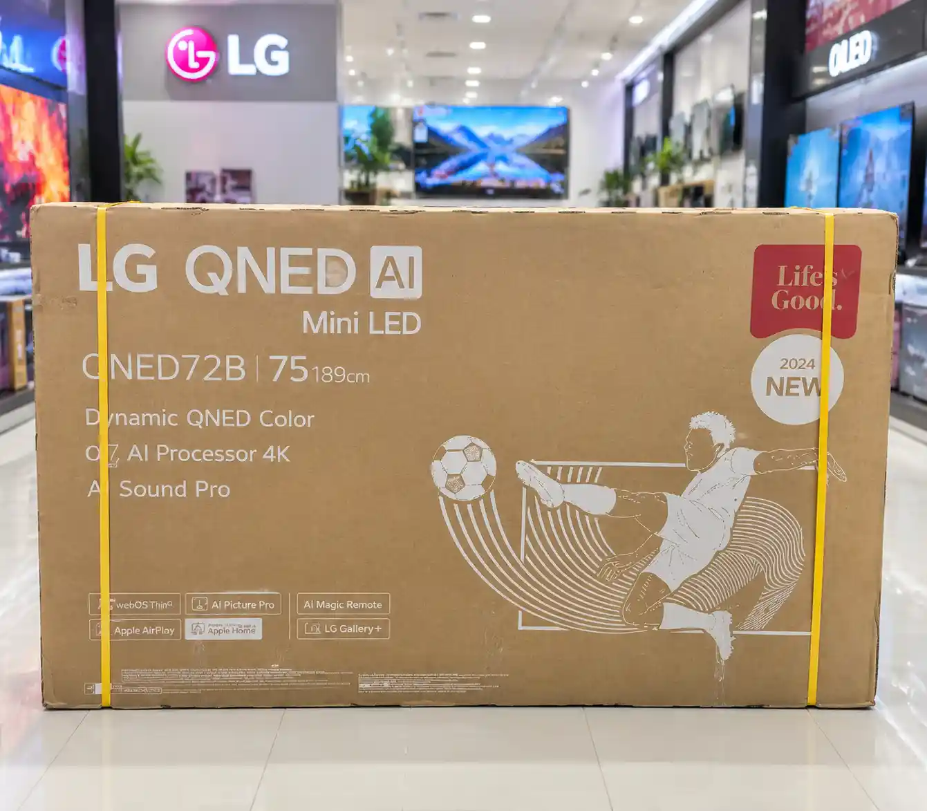 8 تلویزیون ال جی 75QNED72B کارتن تلویزیون ال جی 75QNED72B