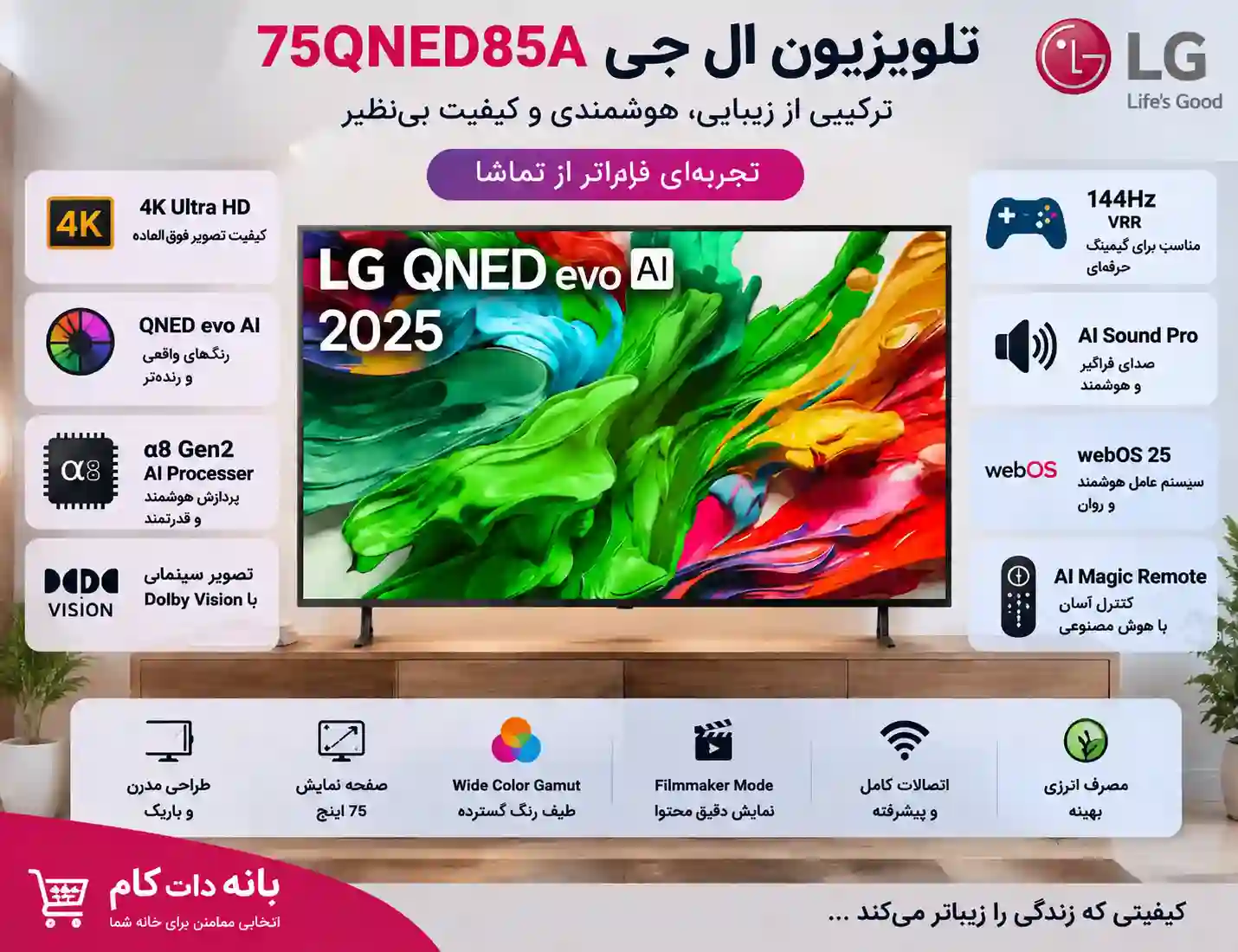 قیمت تلویزیون ال جی 75QNED85A