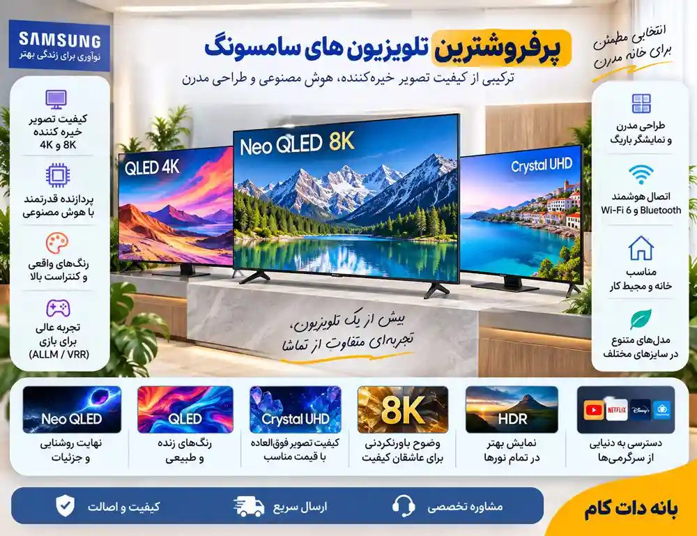 قیمت پرفروشترین تلویزیون سامسونگ