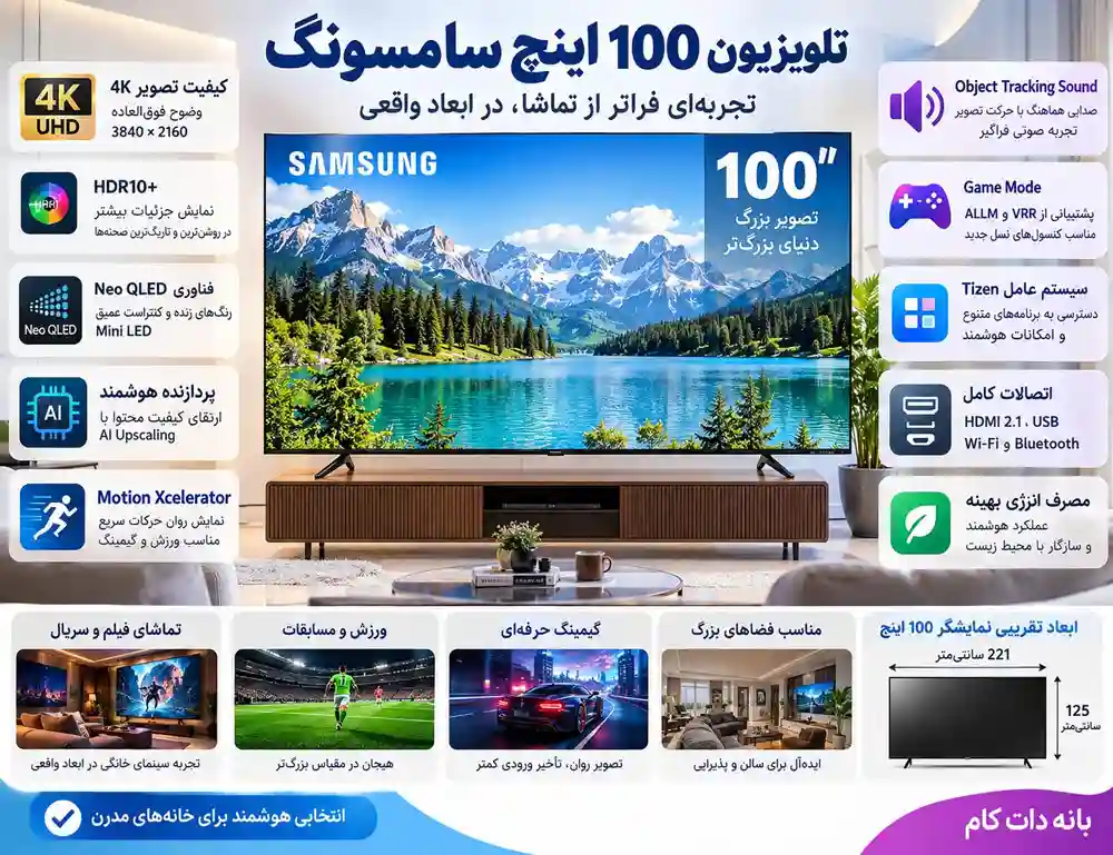 خرید تلویزیون 100 اینچ سامسونگ