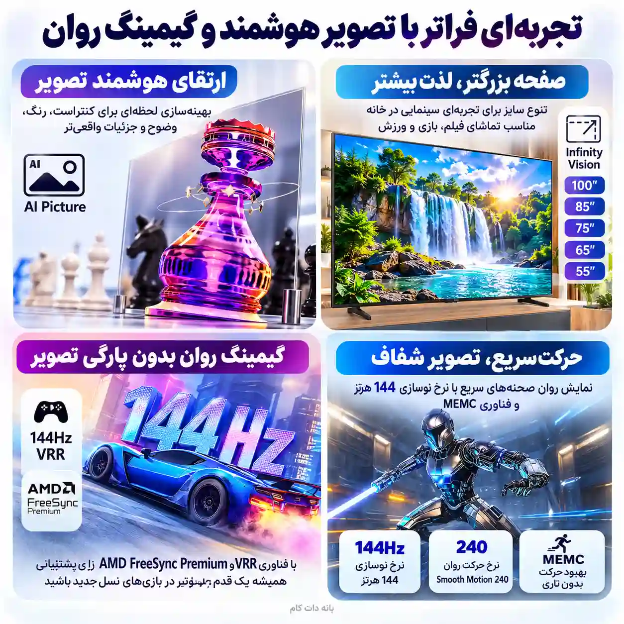 قیمت تلویزیون هایسنس 100Q7Q