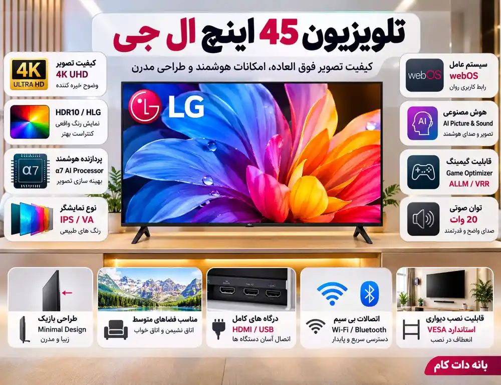  تلویزیون 45 اینچ ال جی