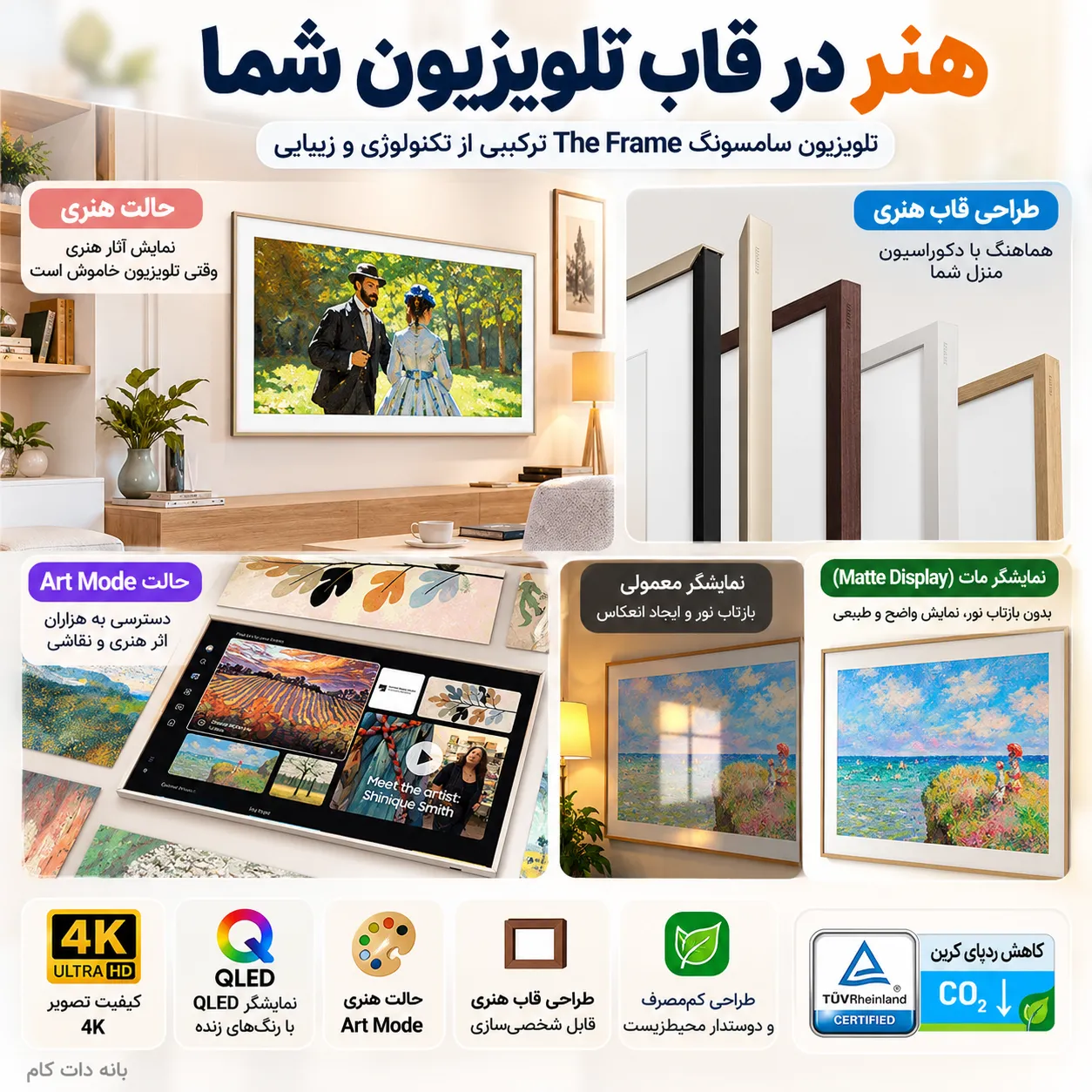 4 تلویزیون سامسونگ 55LS03D قیمت تلویزیون سامسونگ 55LS03D