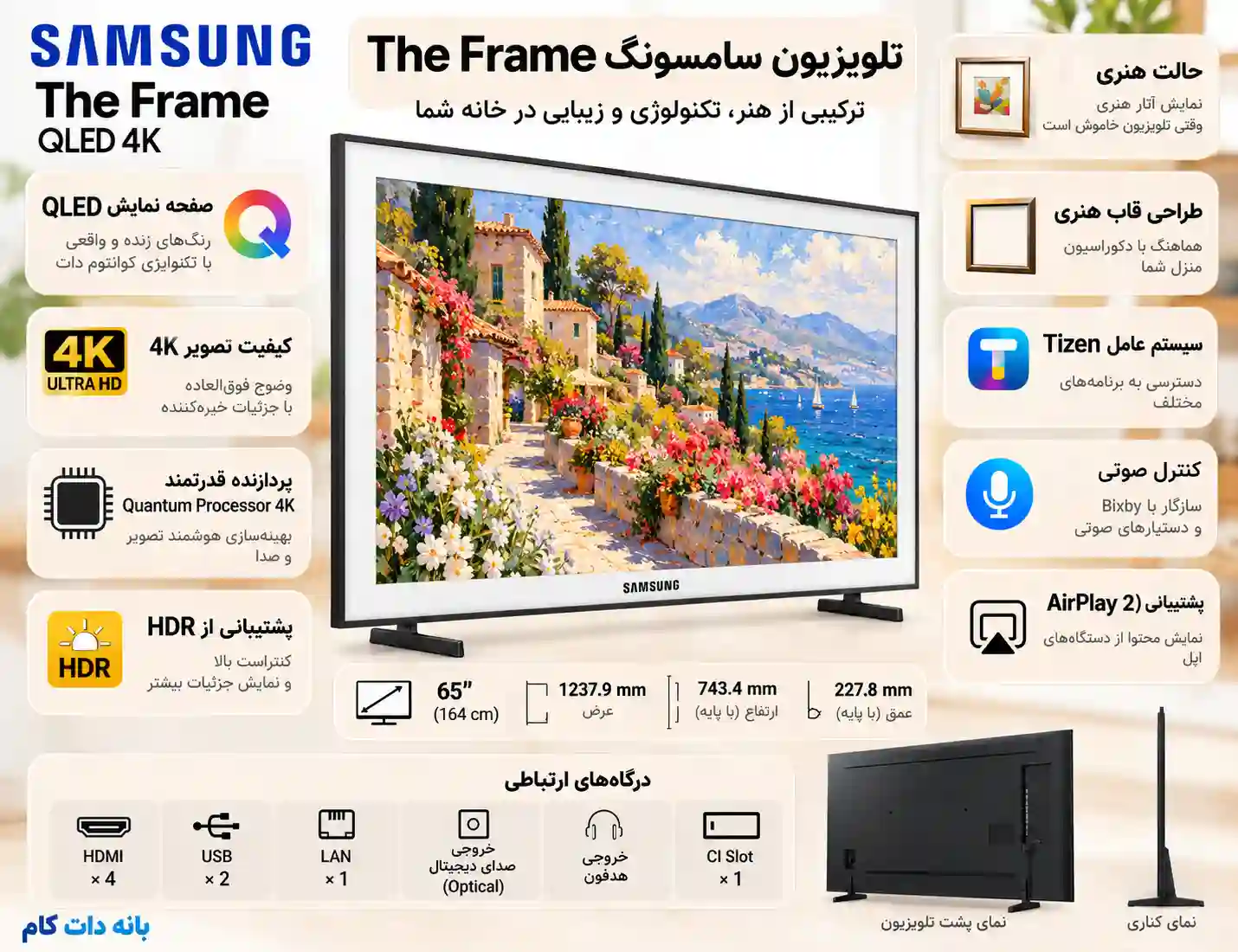 2 تلویزیون سامسونگ 55LS03D مشخصات تلویزیون سامسونگ 55LS03D