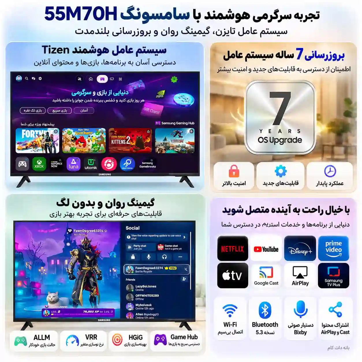 قیمت تلویزیون سامسونگ 55M70H