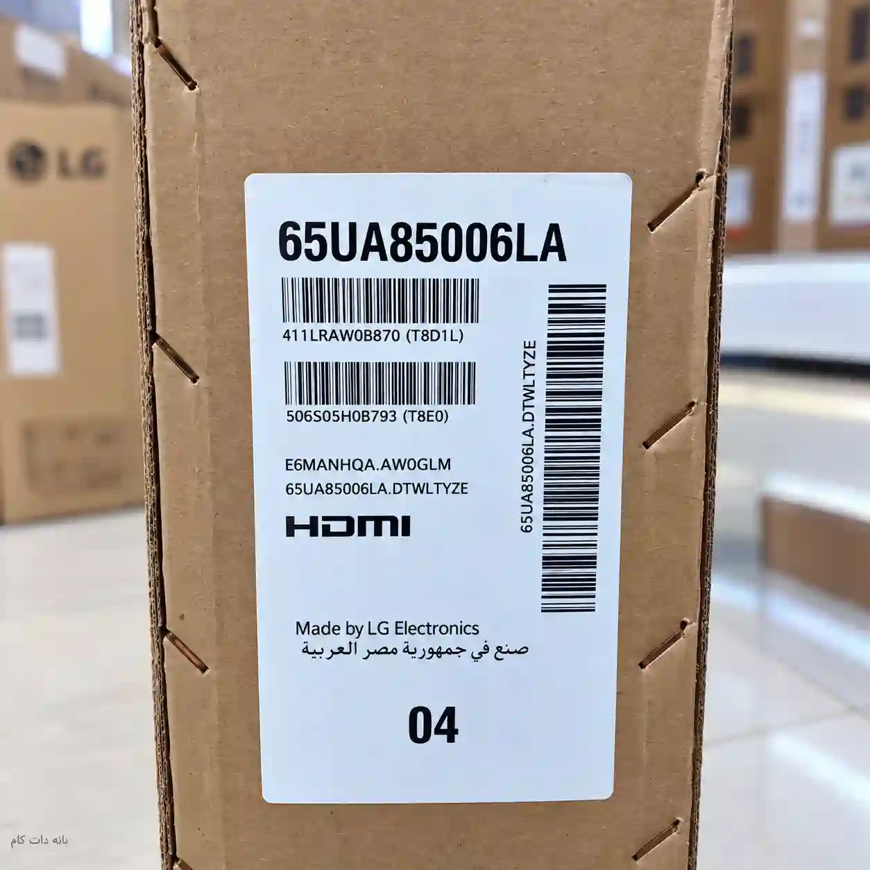 برچسب کارتن تلویزیون ال جی 55UA85006