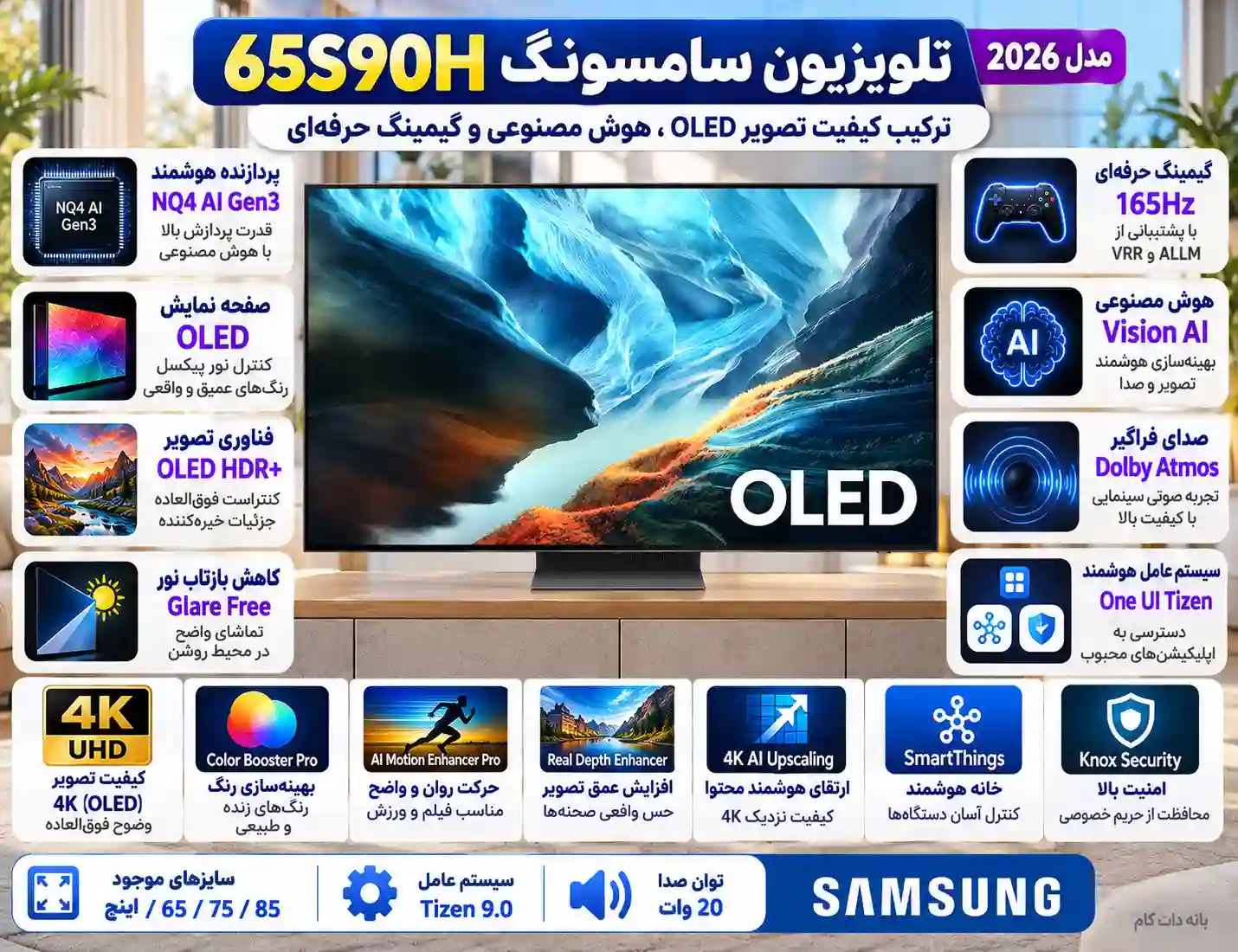 مشخصات تلویزیون سامسونگ 65S90H 