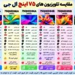 مقایسه تلویزیون ال جی 75NU850C