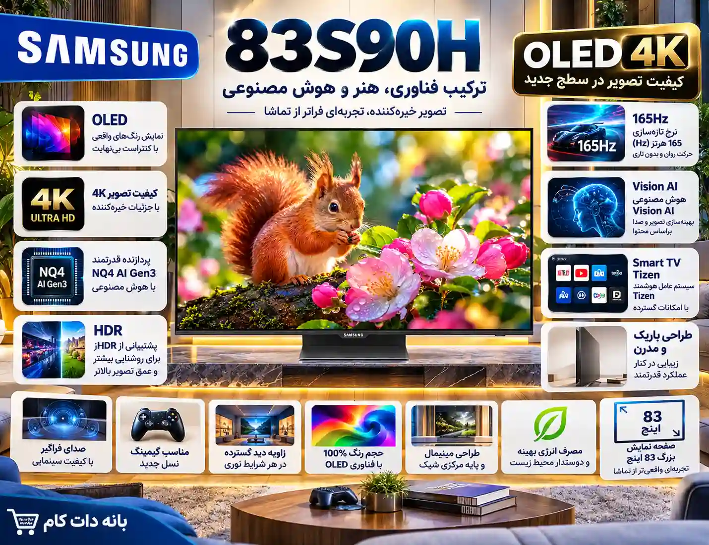 مشخصات تلویزیون سامسونگ 83S90H