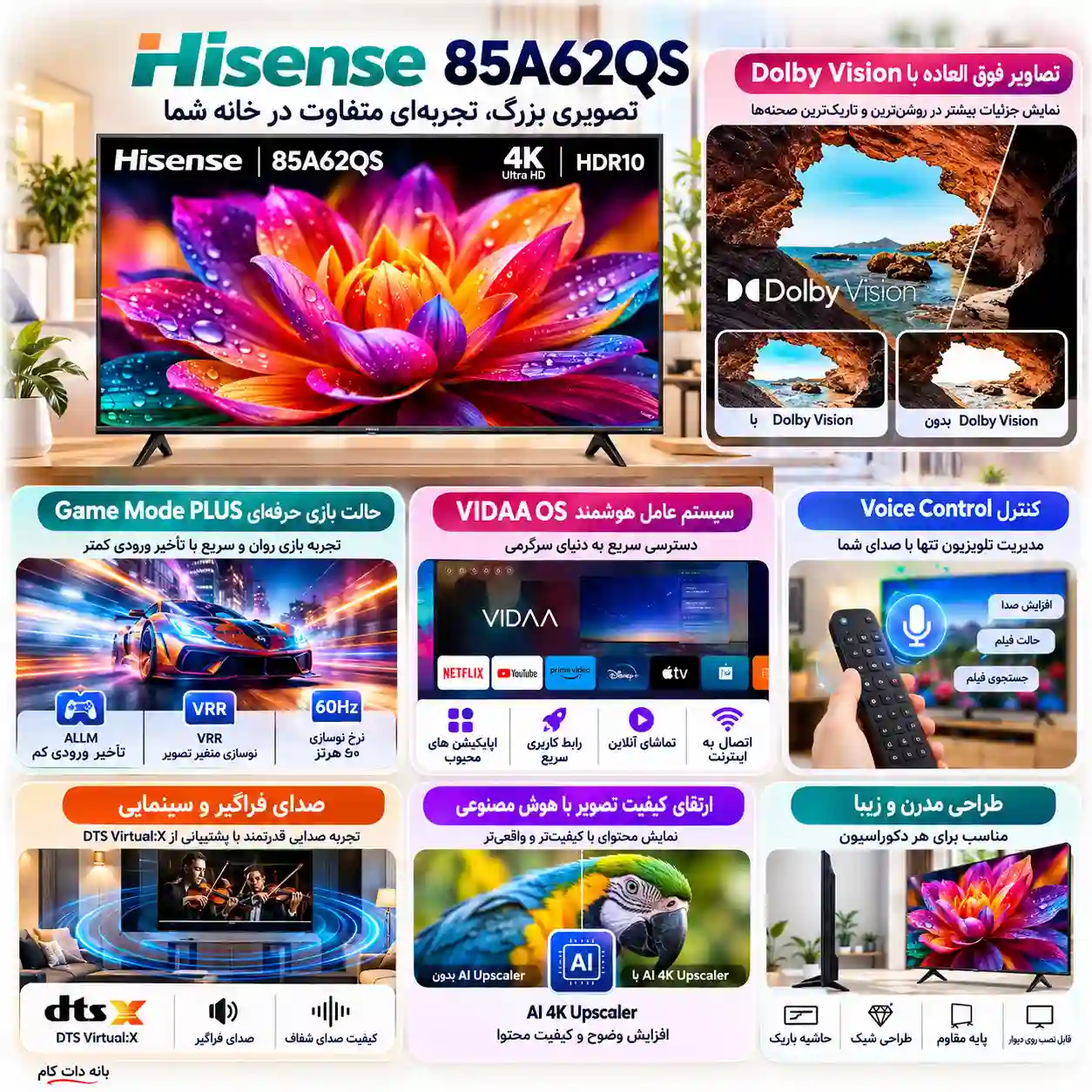 تلویزیون هایسنس 85A62QS