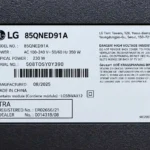 برچسب تلویزیون ال جی 85QNED91A