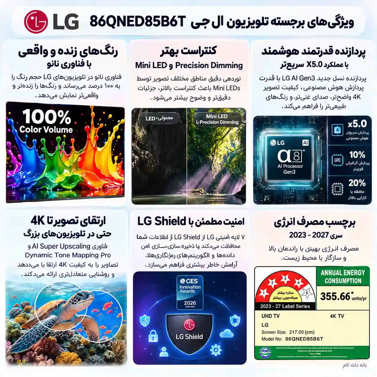 قیمت تلویزیون ال جی 86QNED85B